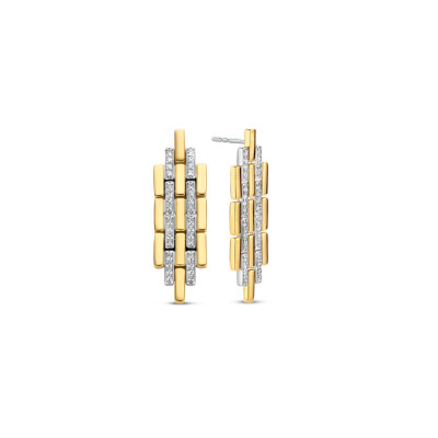 Boucles d'oreilles Ti Sento en argent doré et oxyde de zirconium
