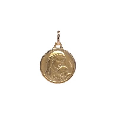 Médaille Vierge en or jaune 16mm