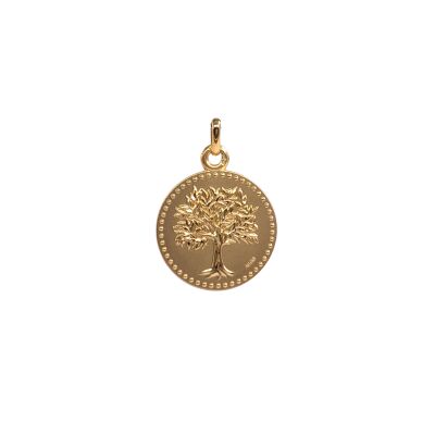 Médaille Arbre de Vie en or jaune 18mm