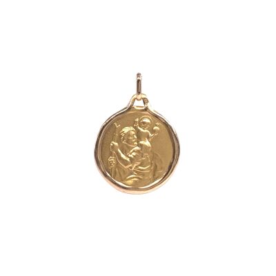 Médaille Saint-Christophe en or jaune 20mm
