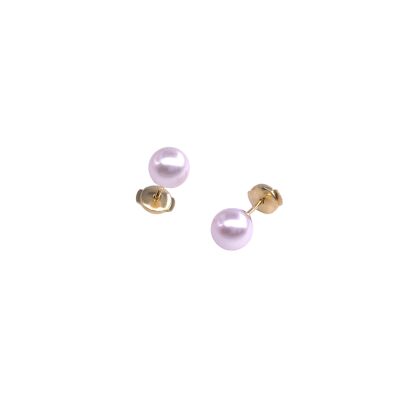 Boucles d'oreilles en or jaune et perles de culture (diamètre : 7/7.5mm)