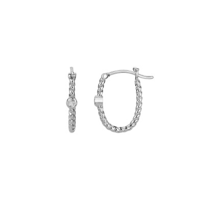 Boucles d'oreilles La Garçonne en argent et diamant