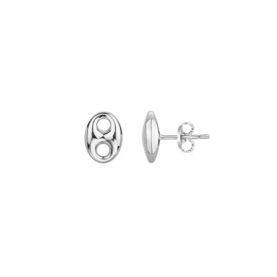 Boucles d'oreilles en acier, motif grain de café