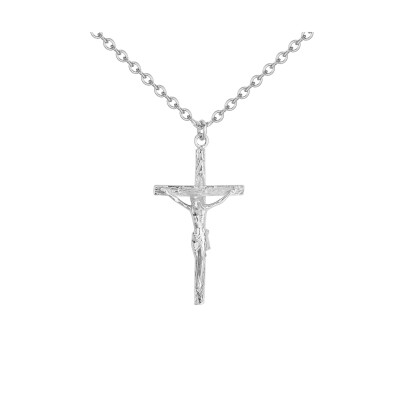 Collier en acier, motif croix