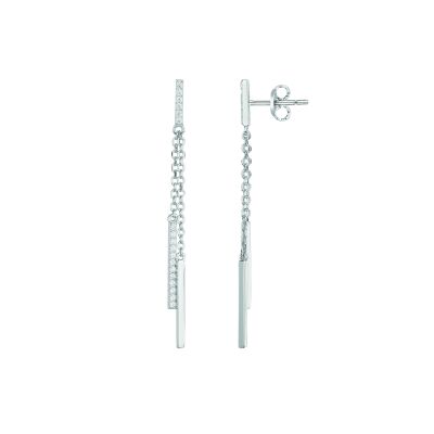Boucles d'oreilles en argent et oxydes de zirconium