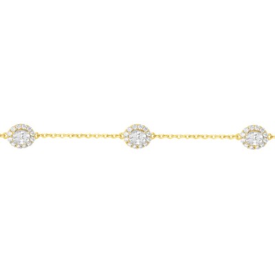 Bracelet en plaqué or et oxyde de zirconium