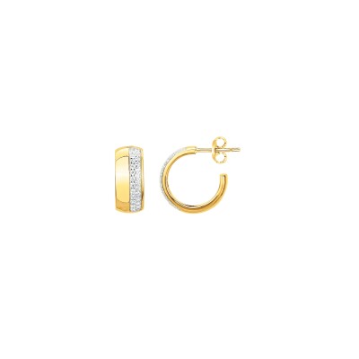 Boucles d'oreilles en plaqué or et oxydes de zirconium