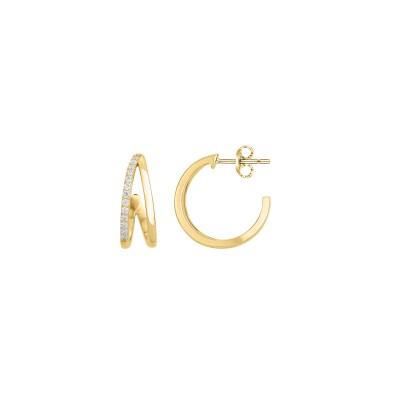 Boucles d'oreilles en plaqué or et oxydes de zirconium