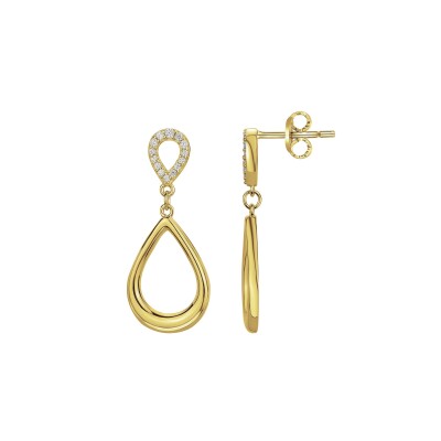 Boucles d'oreilles en plaqué or et oxydes de zirconium