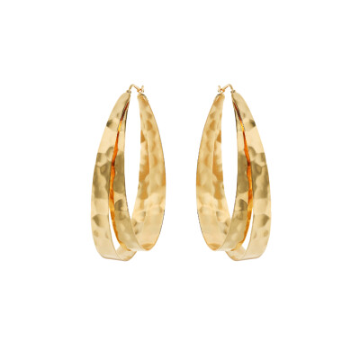 Boucles d'oreilles Etrusca en métal doré à l'or fin 18 carats