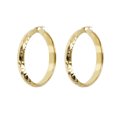 Boucles d'oreilles Etrusca en métal doré à l'or fin 18 carats