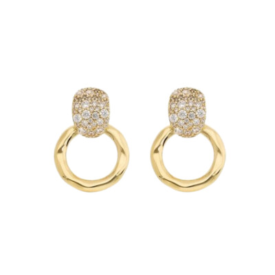 Boucles d'oreilles Etrusca en métal doré à l'or fin 18 carats