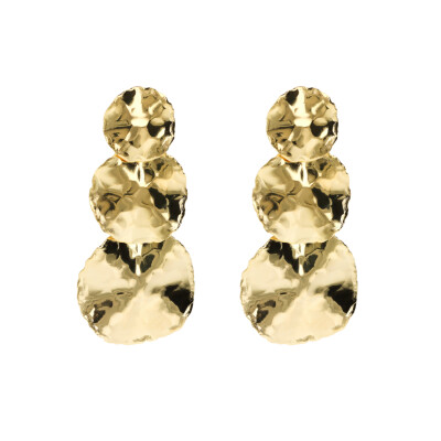 Boucles d'oreilles Etrusca en métal doré à l'or fin 18 carats