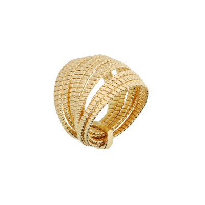 Bague Etrusca en métal doré à l'or fin 18 carats