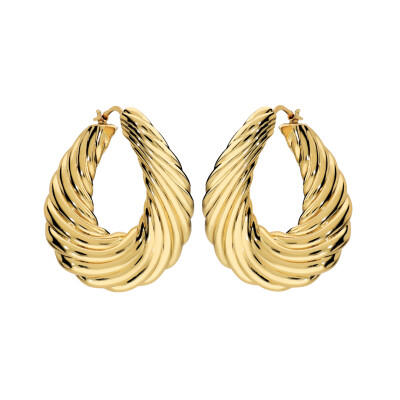 Boucles d'oreilles Etrusca en métal doré à l'or fin 18 carats