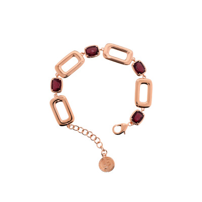 Bracelet Bronzallure en métal doré rose à l'or fin 18 carats et pierres de couleurs