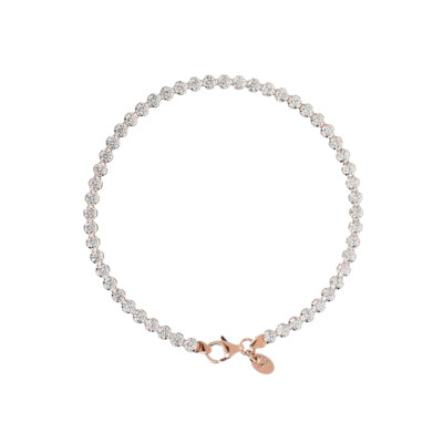 Bracelet Bronzallure en métal doré rose à l'or fin 18 carats et zircon