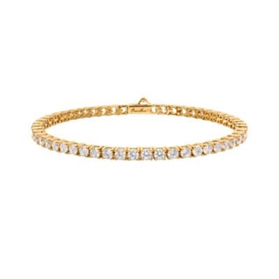 Bracelet Bronzallure en métal doré à l'or fin 18 carats et oxyde de zirconium