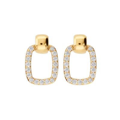 Boucles d'oreilles Bronzallure en métal doré à l'or fin 18 carats et oxydes de zirconium