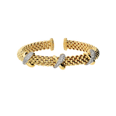 Bracelet Bronzallure en métal doré à l'or fin 18 carats et oxyde de zirconium