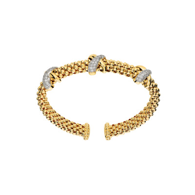 Bracelet Bronzallure en métal doré à l'or fin 18 carats et oxyde de zirconium