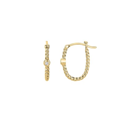 Boucles d'oreilles La Garçonne en plaqué or et diamants