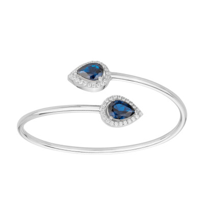 Bracelet Griffe Rouge en argent et oxyde de zirconium