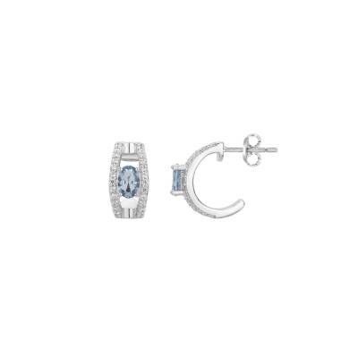Boucles d'oreilles Griffe Rouge en argent et oxyde de zirconium