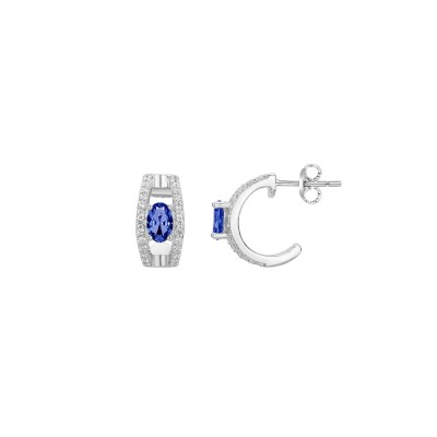 Boucles d'oreilles Griffe Rouge en argent et oxyde de zirconium