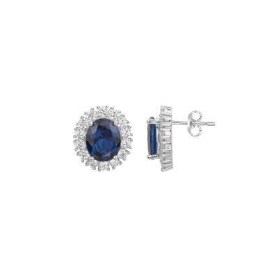 Boucles d'oreilles Griffe Rouge en argent et oxyde de zirconium