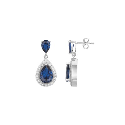 Boucles d'oreilles Griffe Rouge en argent et oxyde de zirconium