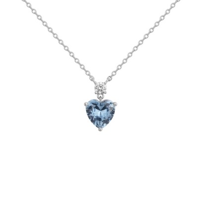 Collier Griffe Rouge en argent, oxydes de couleur bleu ciel et oxyde de zirconium
