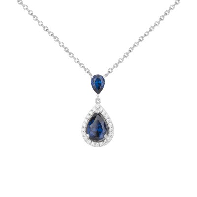 Collier Griffe Rouge en argent, oxydes de couleur bleu et oxyde de zirconium