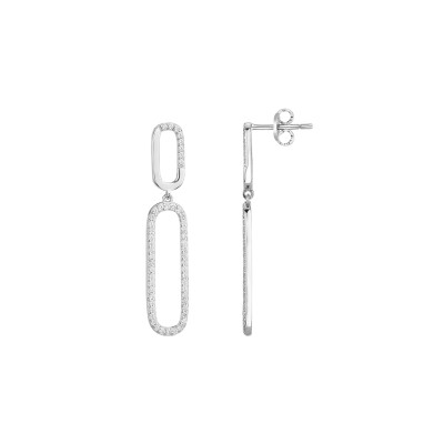 Boucles d'oreilles en argent et oxyde de zirconium