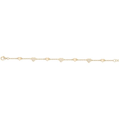 Bracelet en plaqué or et oxyde de zirconium