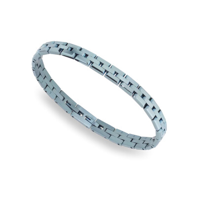 Bracelet en acier PVD bleu glacier
