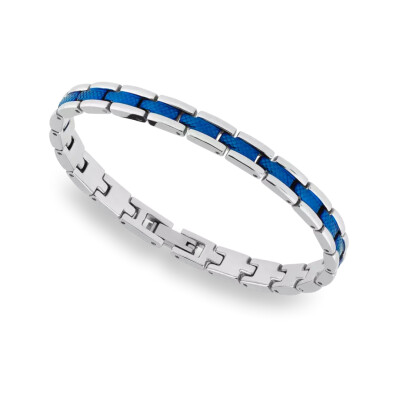 Bracelet en acier avec de traitement de surface bleu