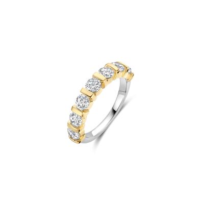 Bague Ti Sento en argent doré et oxydes de zirconium