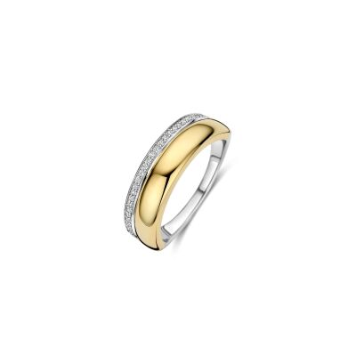 Bague Ti Sento en argent doré et oxydes de zirconium