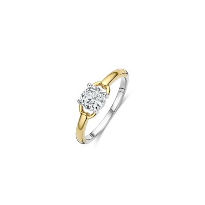 Bague Ti Sento en argent doré et oxydes de zirconium