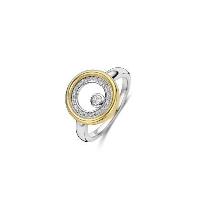 Bague Ti Sento en argent doré et oxydes de zirconium