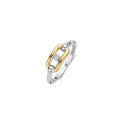Bague Ti Sento en argent doré et oxydes de zirconium