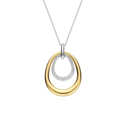 Collier Ti Sento en argent doré et oxydes de zirconium