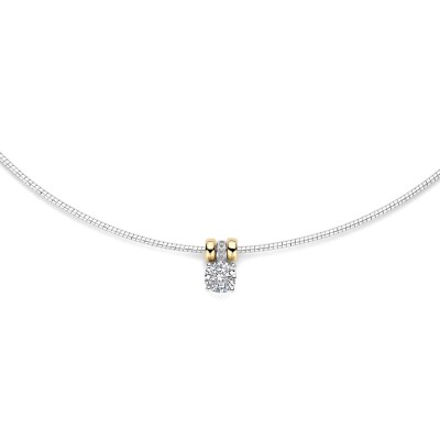 Collier Ti Sento en argent doré et oxydes de zirconium