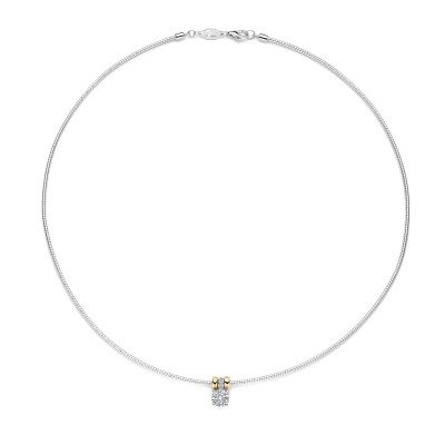 Collier Ti Sento en argent doré et oxydes de zirconium