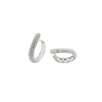 Boucles d'oreilles créoles en argent et oxyde de zirconium