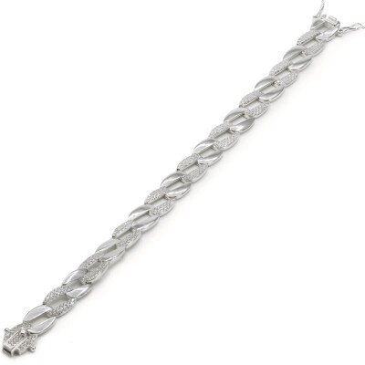 Bracelet en argent et oxydes de zirconium