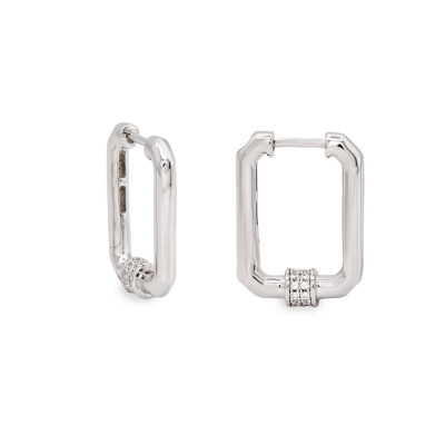 Boucles d'oreilles en argent et oxydes de zirconium
