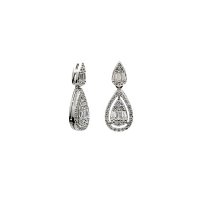 Boucles d'oreilles en argent et oxydes de zirconium