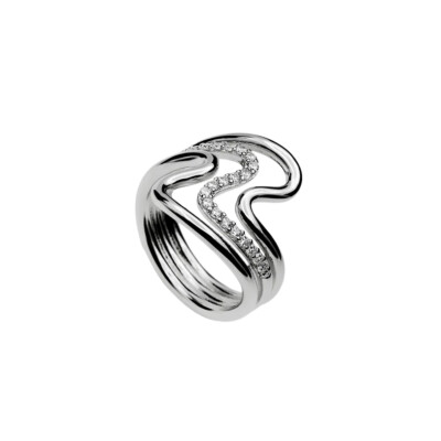 Bague en argent et oxydes de zirconium